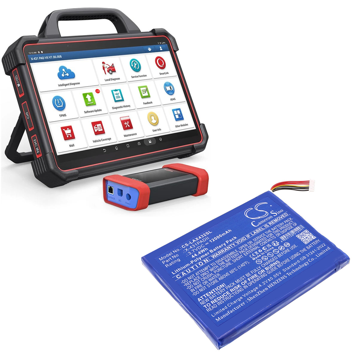 Replacement Battery for Launch Diagnostic Scanner X431 Pad 2 – Diagnostic Scanner – 12000mAh / 3.7V