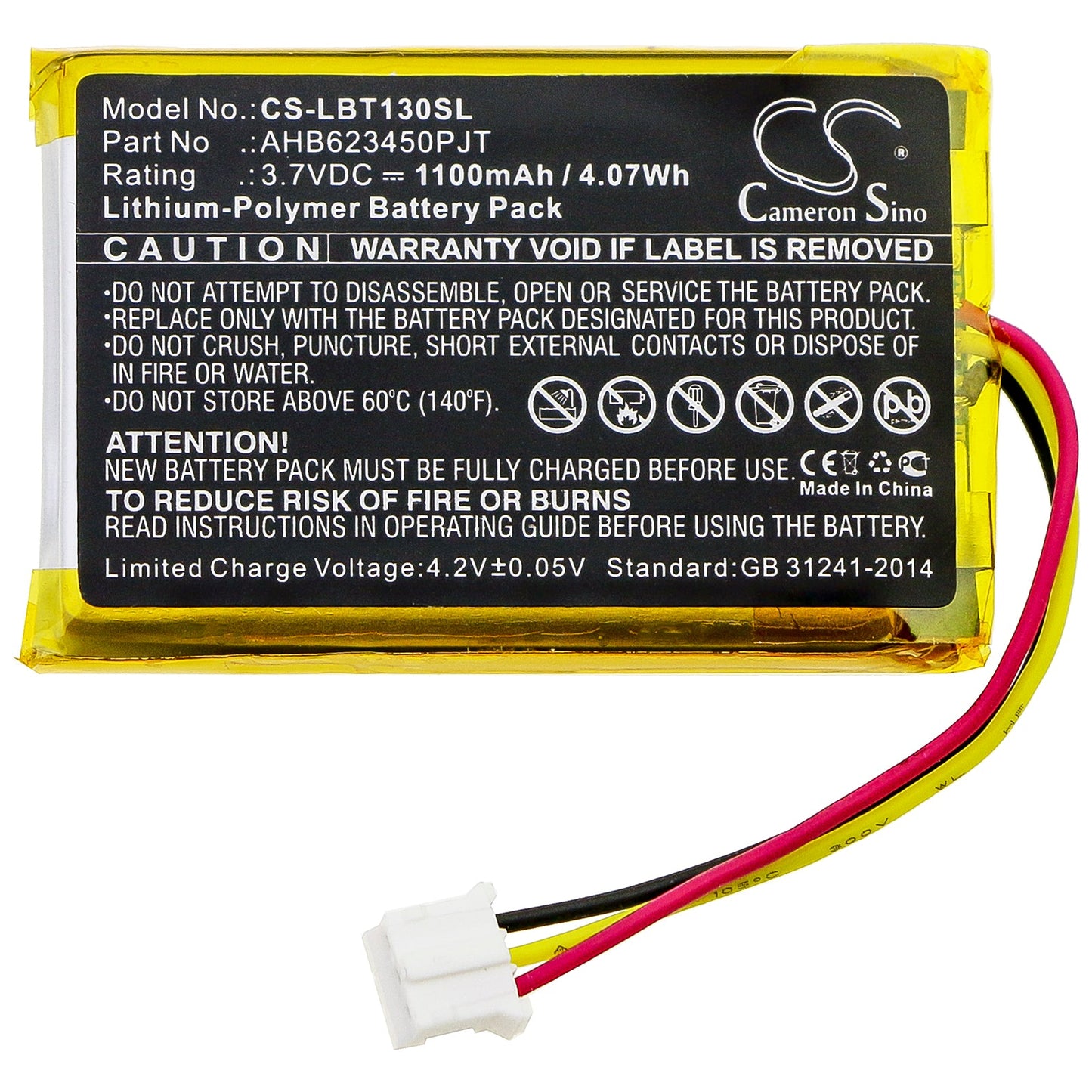 Replacement Battery for Listen Technologies  Audio Guide – Wireless Headset – 1100mAh / 4.07Wh / 3.7V