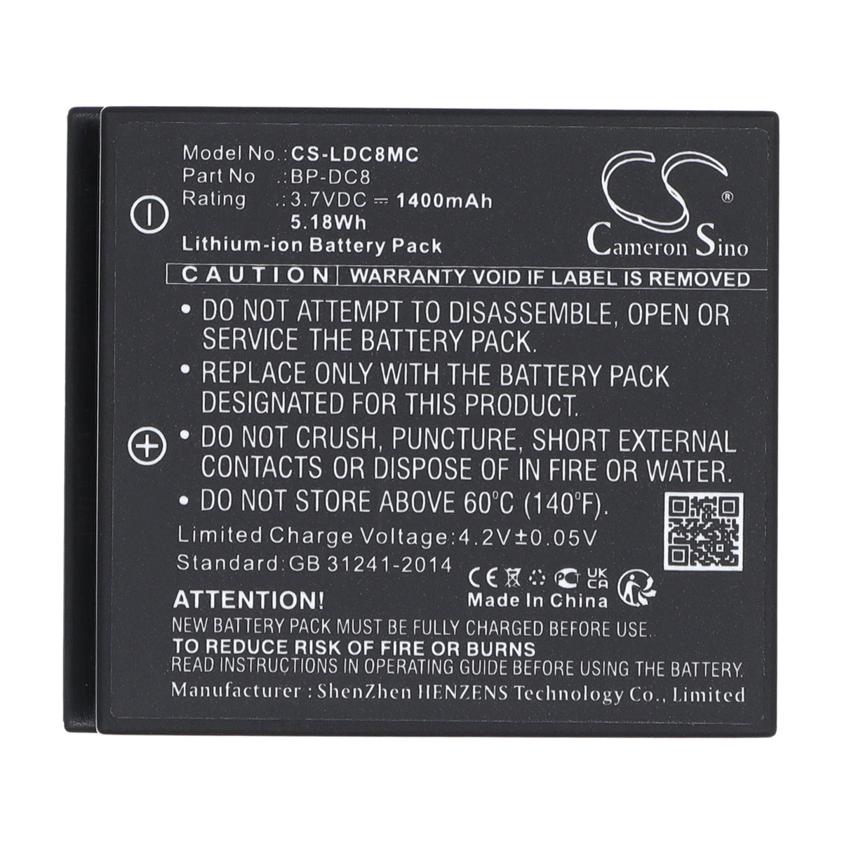 Replacement Battery for Leica X1 – Camera – 1400mAh / 3.7V