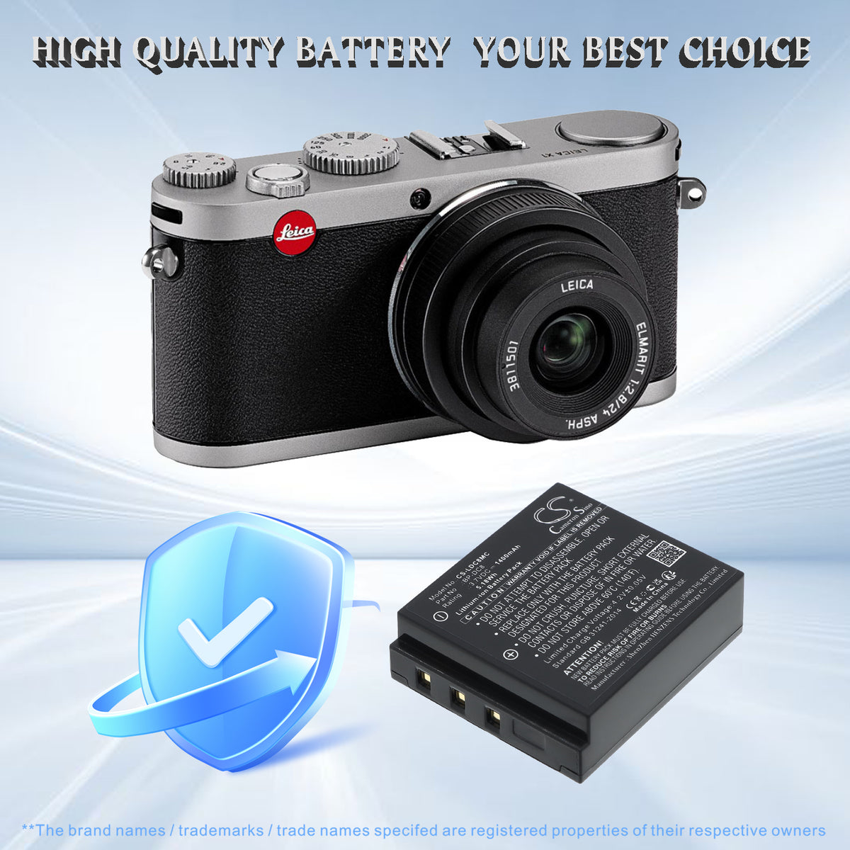 Replacement Battery for Leica X1 – Camera – 1400mAh / 3.7V