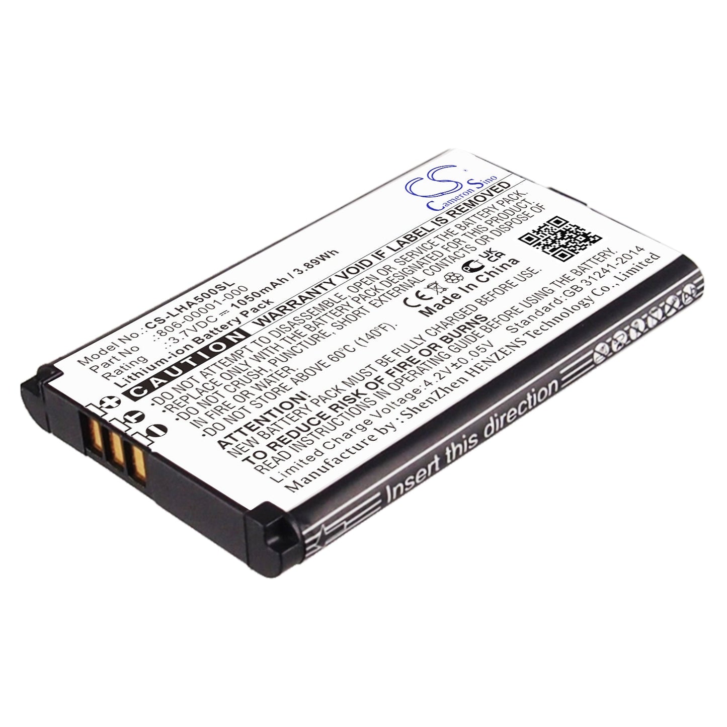 Replacement Battery for Lightspeed  A500 – Wireless Headset – 1050mAh / 3.89Wh / 3.7V