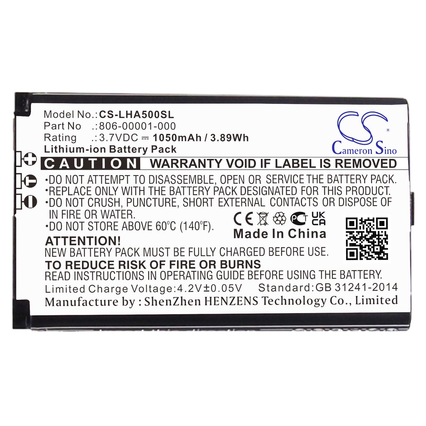Replacement Battery for Lightspeed  A500 – Wireless Headset – 1050mAh / 3.89Wh / 3.7V