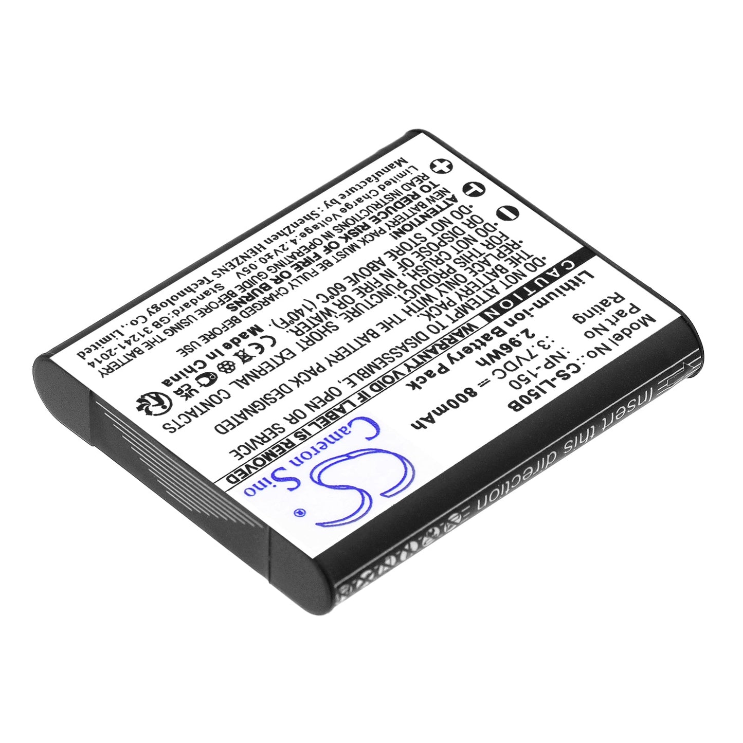 Replacement Battery for GE  10502 PowerFlex 3D – Camera – 800mAh / 2.96Wh / 3.7V