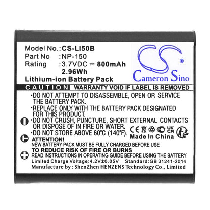 Replacement Battery for Kodak  PixPro FZ151 – Camera – 800mAh / 2.96Wh / 3.7V