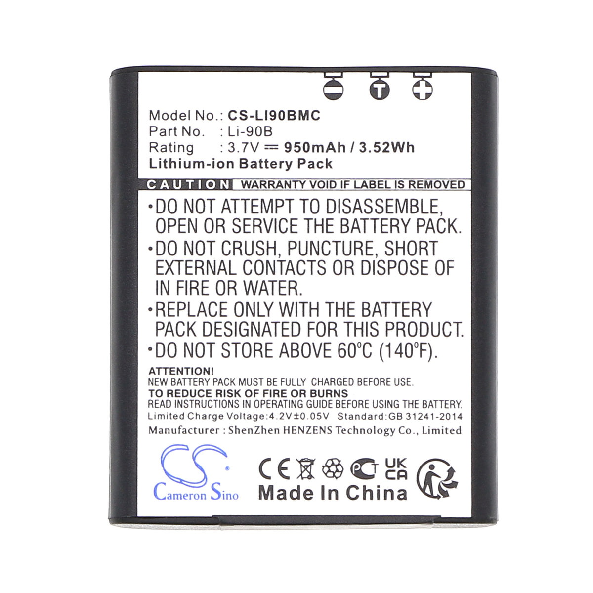 Replacement Battery for Olympus | Ricoh Tough TG-1 – Camera – 950mAh / 3.7V