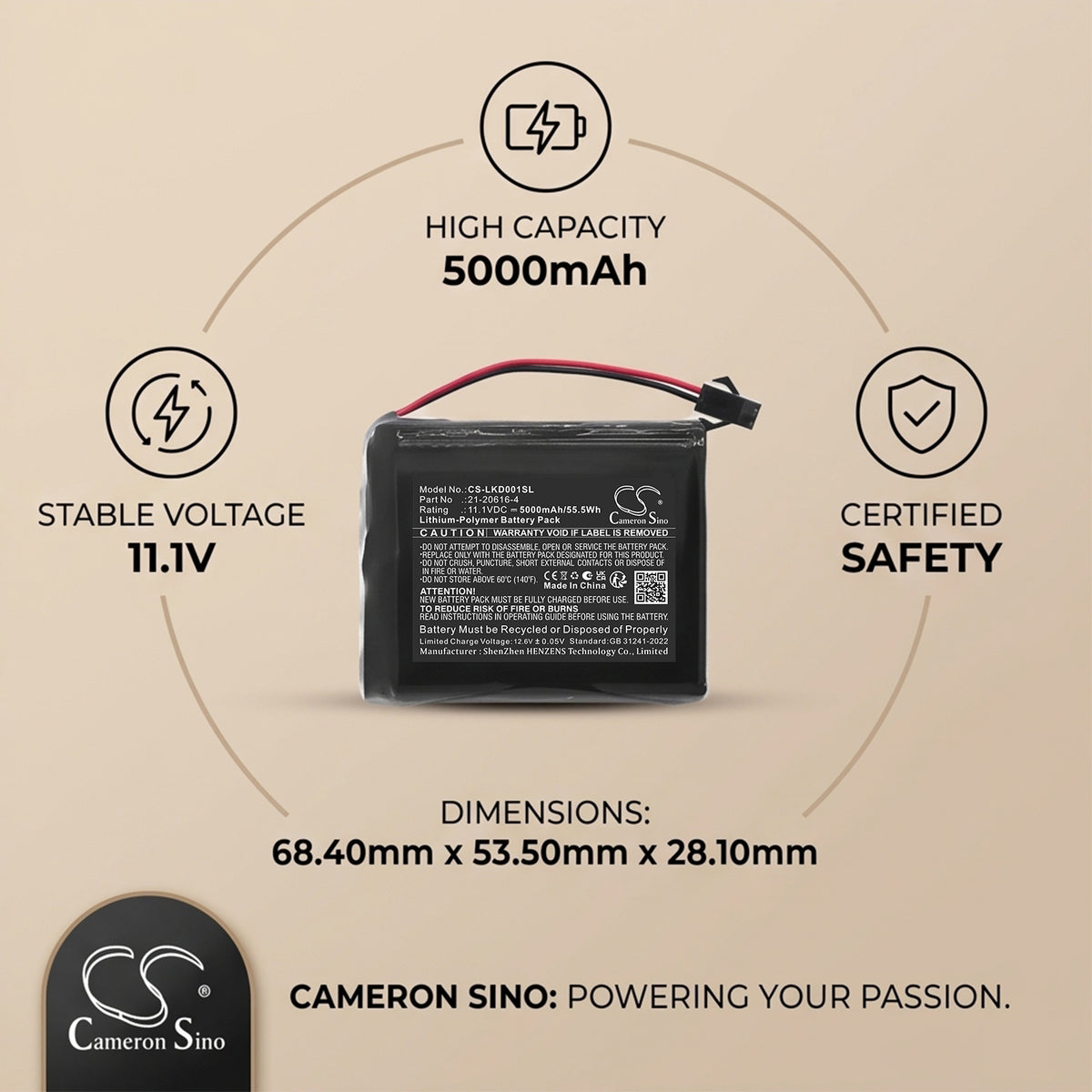 Replacement Battery for Lucky Duck Rebel – Sports & Outdoors – 5000mAh / 11.1V