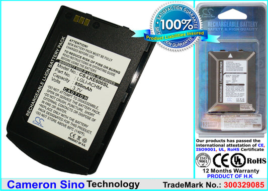 Replacement Battery for LG KE600 – Mobile, SmartPhone – 850mAh / 3.7V - image 1