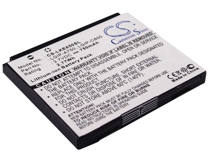 Replacement Battery for LG KE820 – Mobile, SmartPhone – 750mAh / 3.7V - image 1