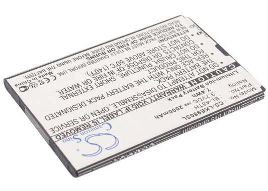 Replacement Battery for LG  E940 – Mobile, SmartPhone – 2000mAh/7.4Wh / 3.7V