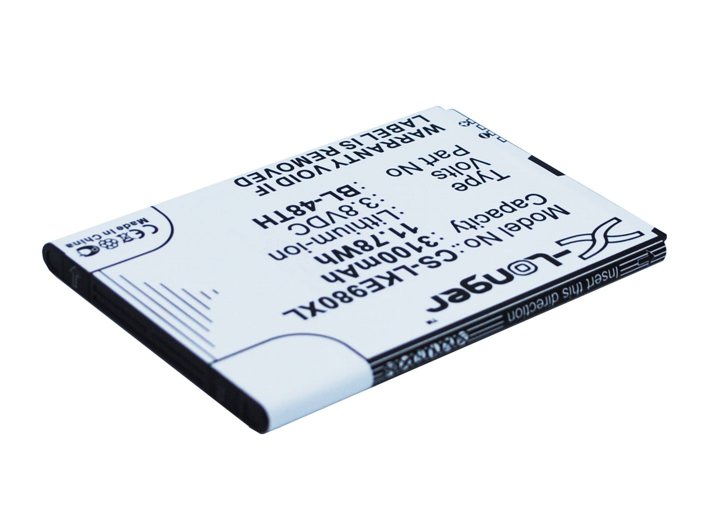 Replacement Battery for LG  E940 – Mobile, SmartPhone – 3100mAh / 11.78Wh / 3.8V