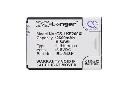 Replacement Battery for LG  Bello 2 – Mobile, SmartPhone – 2600mAh / 9.88Wh / 3.8V