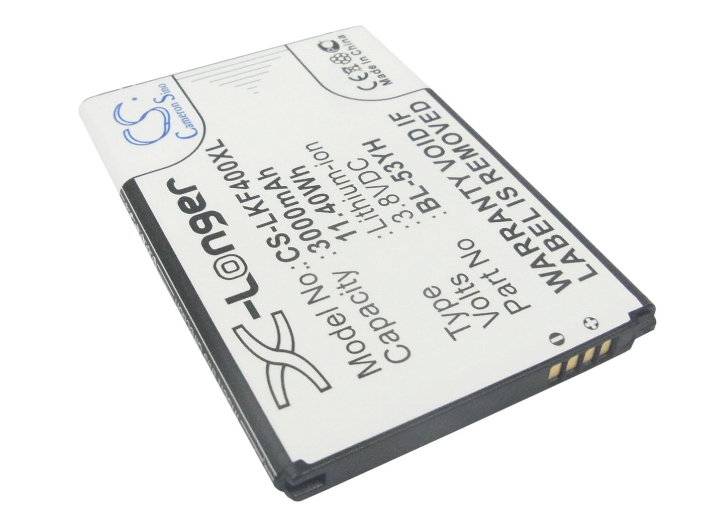 Replacement Battery for LG  AKA – Mobile, SmartPhone – 3000mAh / 11.40Wh / 3.8V
