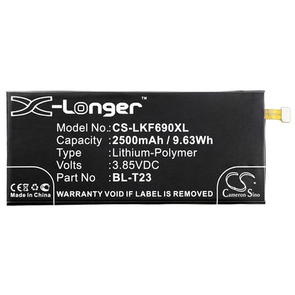 Replacement Battery for LG  F690L – Mobile, SmartPhone – 2500mAh / 9.63Wh / 3.85V