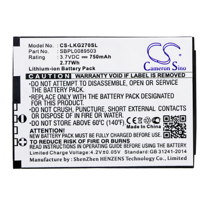 Replacement Battery for LG KG270 – Mobile, SmartPhone – 750mAh / 3.7V - image 3