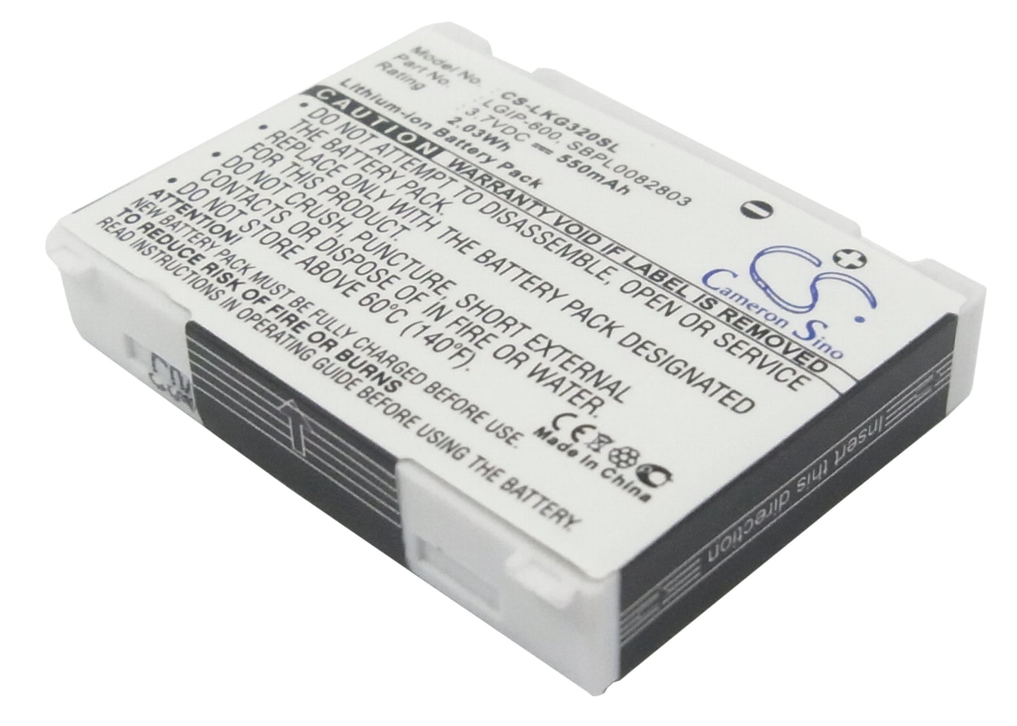 Replacement Battery for LG KG-320 – Mobile, SmartPhone – 550mAh / 3.7V - image 1