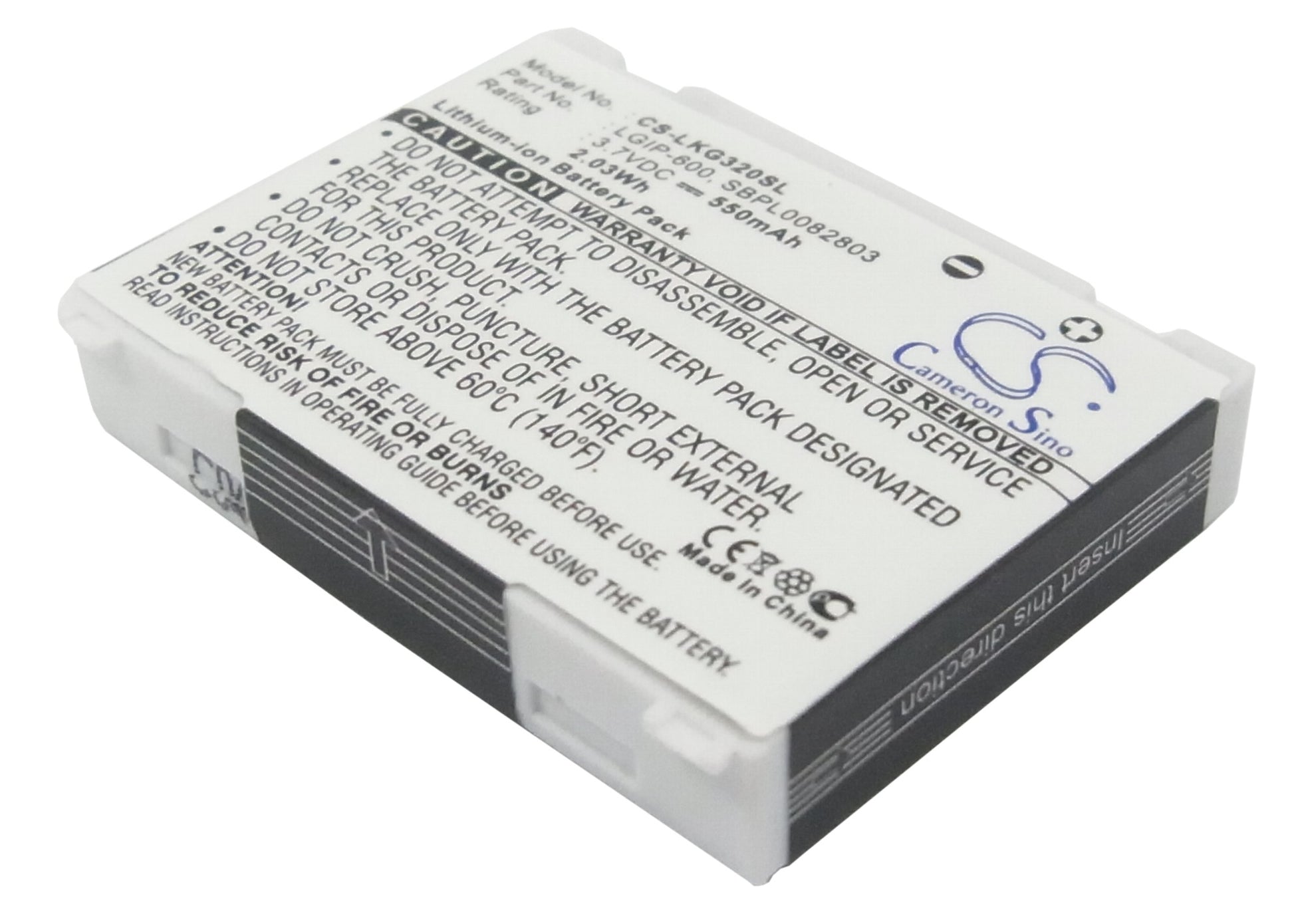Replacement Battery for LG KG-320 – Mobile, SmartPhone – 550mAh / 3.7V - image 1