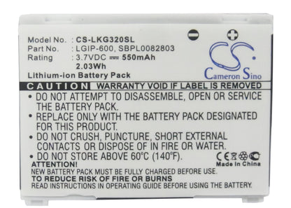 Replacement Battery for LG KG-320 – Mobile, SmartPhone – 550mAh / 3.7V - image 5