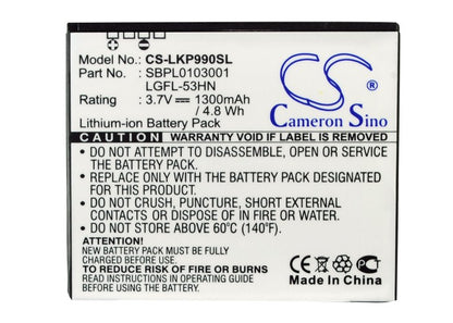 Replacement Battery for T-Mobile | LG P999 – PDA, Pocket PC – 1300mAh / 3.7V
