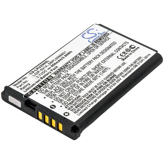 Replacement Battery for T-Mobile | LG A170 – Mobile, SmartPhone – 800mAh / 3.7V