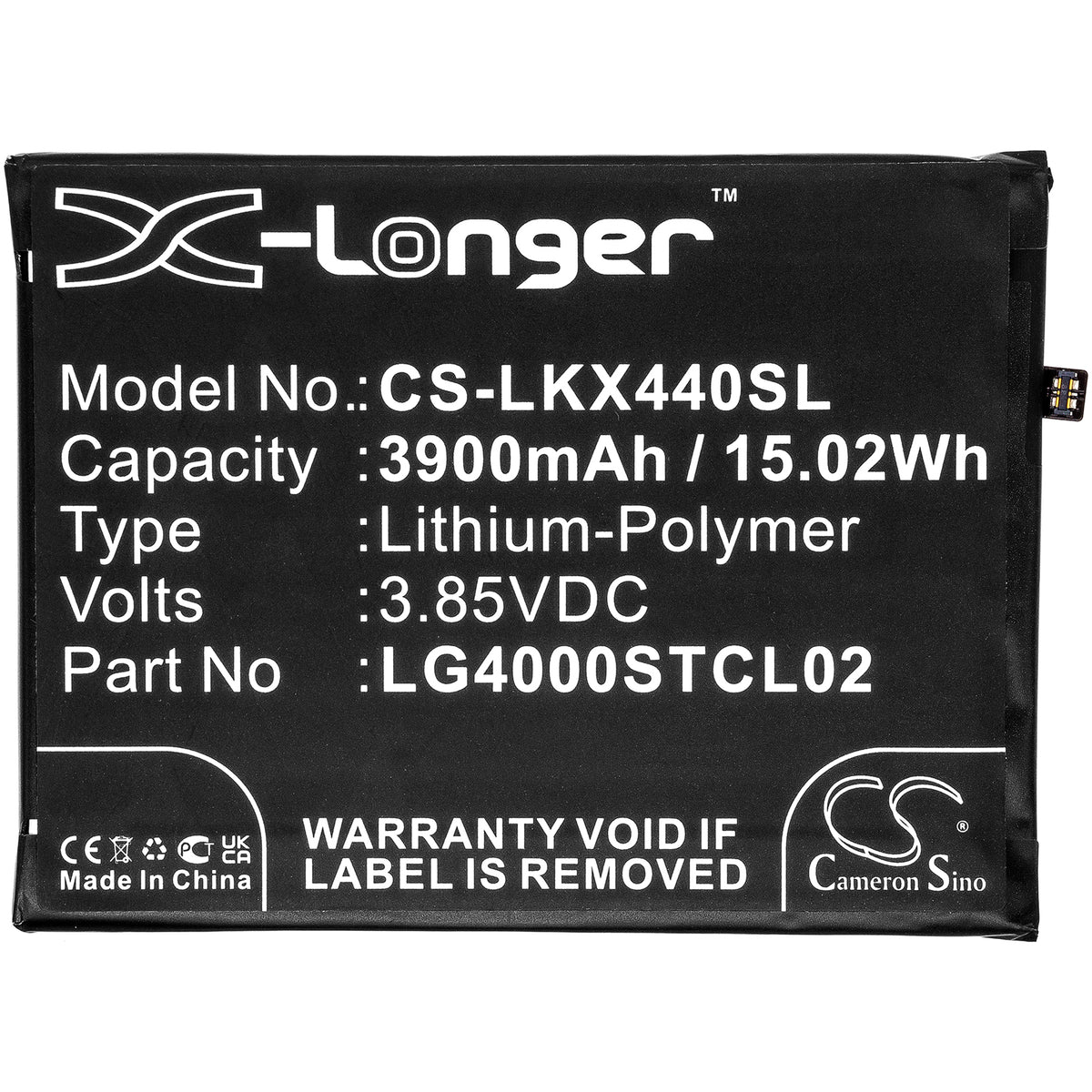 Replacement Battery for LG X440 – Mobile, SmartPhone – 3900mAh / 3.85V