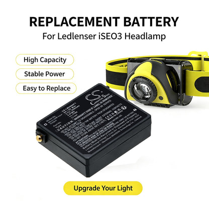 Replacement Battery for Ledlenser iSEO3 – Flashlight – 650mAh / 3.7V