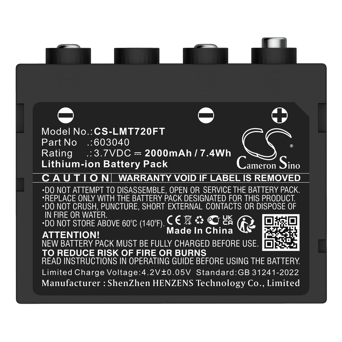 Replacement Battery for Ledlenser H7 SE – Flashlight – 2000mAh / 3.7V
