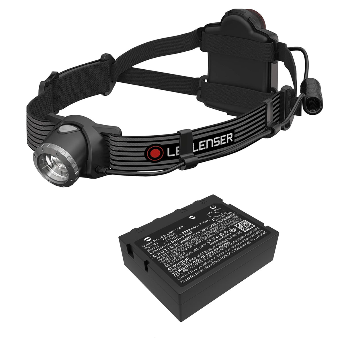 Replacement Battery for Ledlenser H7 SE – Flashlight – 2000mAh / 3.7V