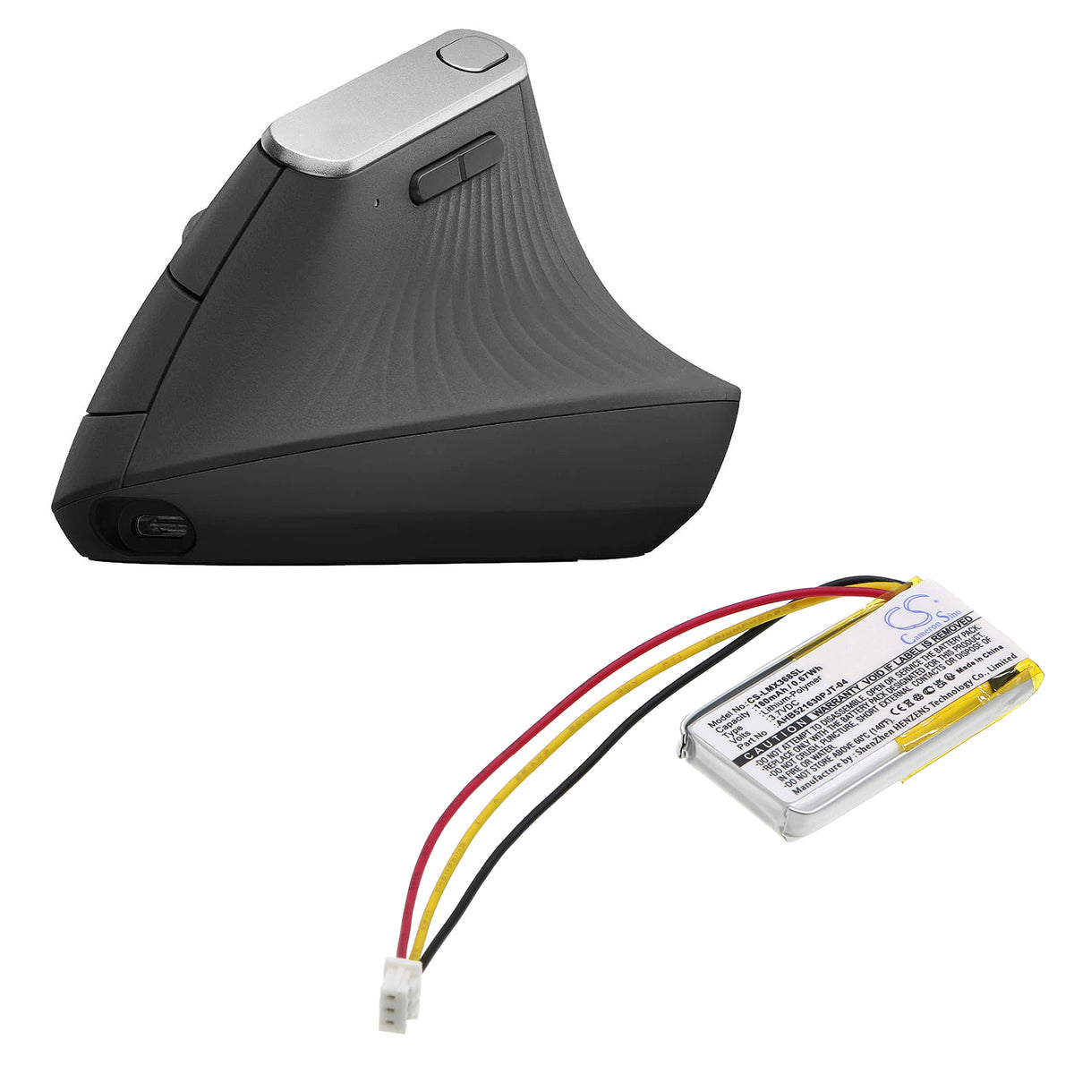 Replacement Battery for Logitech MX Vertical – Keyboard,Mouse – 180mAh / 3.7V