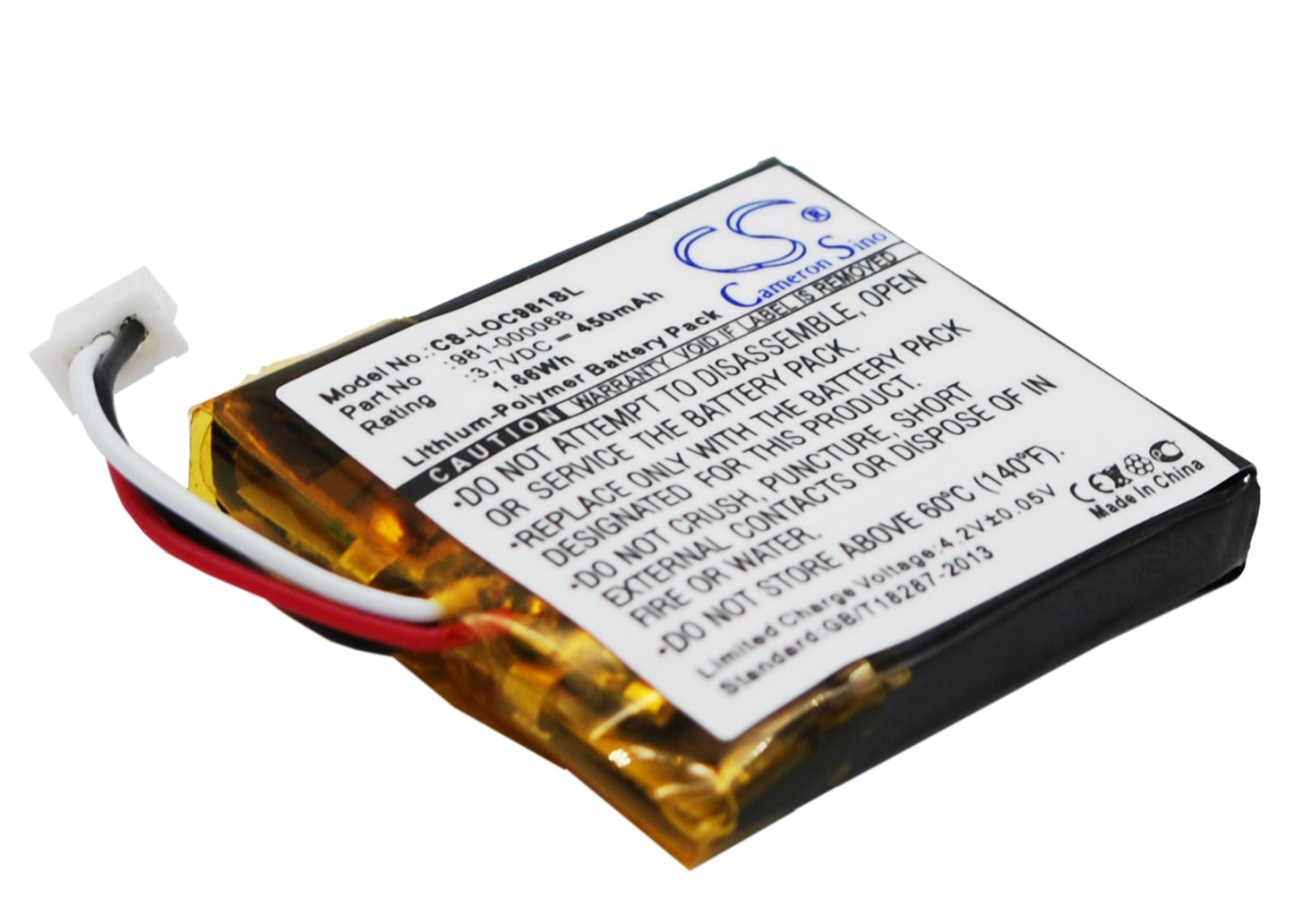 Replacement Battery for Logitech  981-000068 – Wireless Headset – 450mAh / 1.66Wh / 3.7V