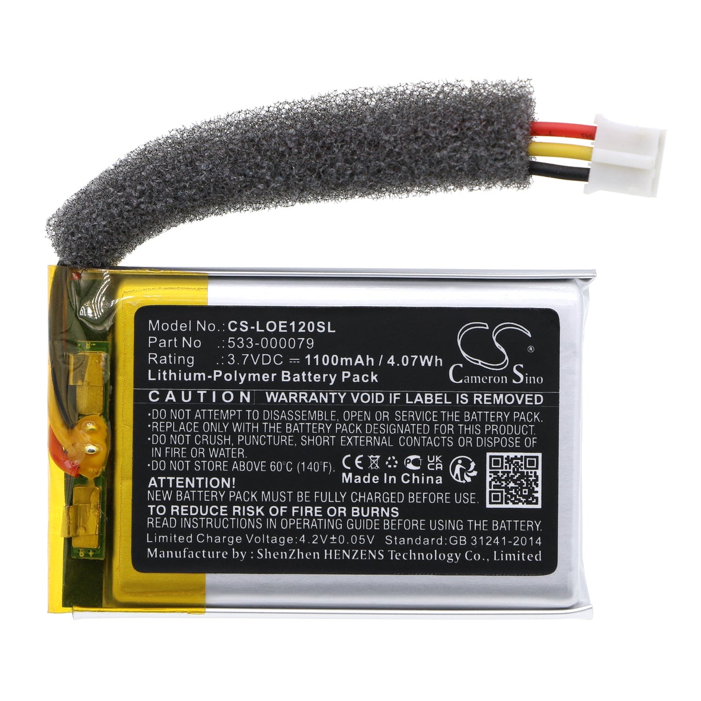 Replacement Battery for Logitech  S-00120 – Speaker – 1100mAh / 4.07Wh / 3.7V