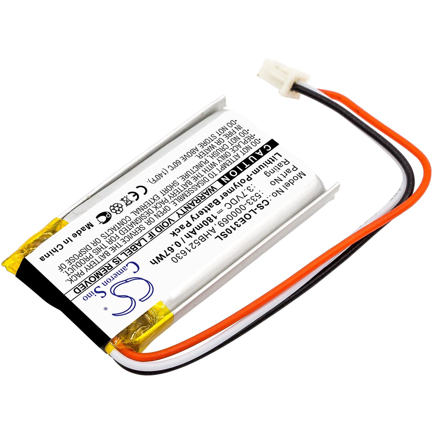 Replacement Battery for Logitech  A-00031 – Wireless Headset – 180mAh / 0.67Wh / 3.7V