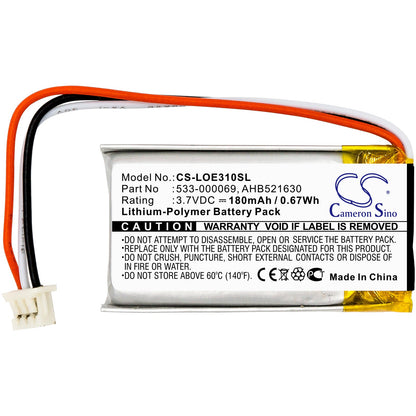Replacement Battery for Logitech  A-00031 – Wireless Headset – 180mAh / 0.67Wh / 3.7V