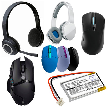 Replacement Battery for Logitech  A-00031 – Wireless Headset – 180mAh / 0.67Wh / 3.7V