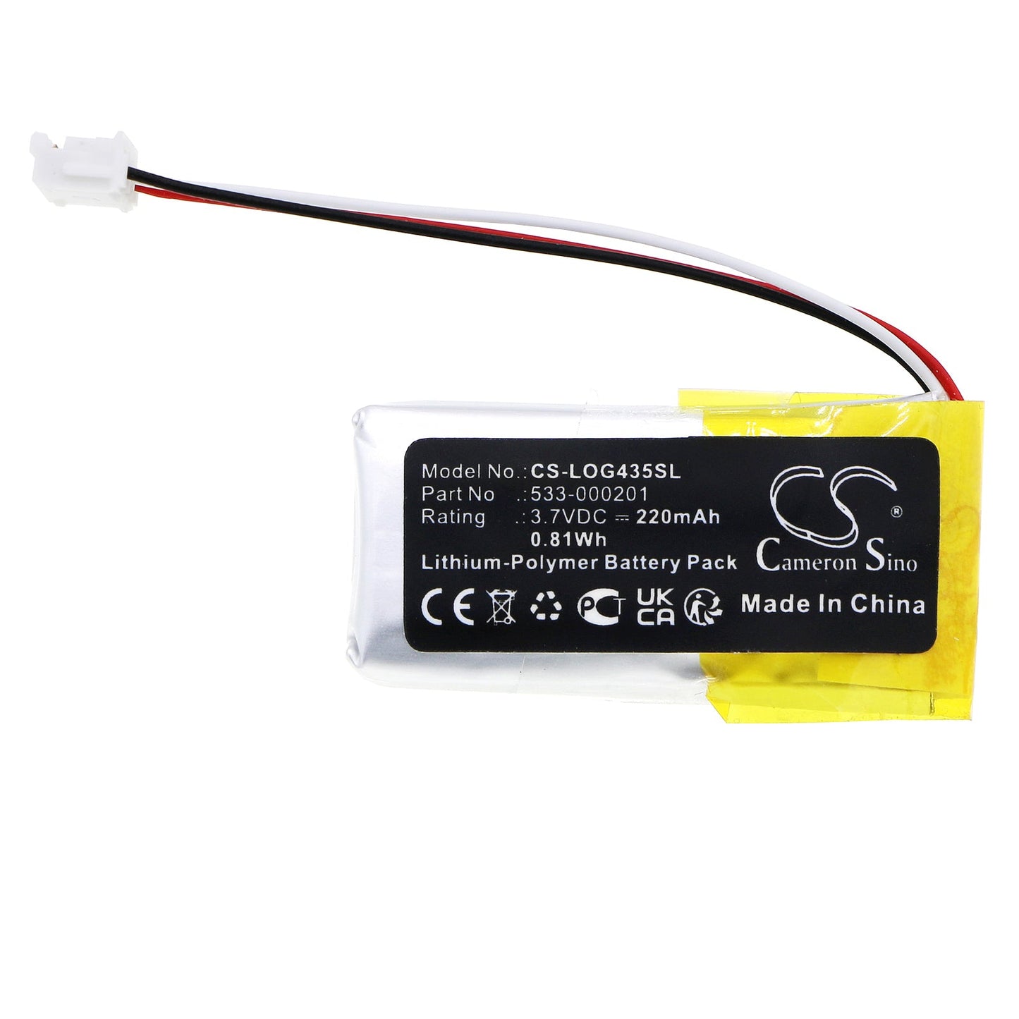 Replacement Battery for Logitech  G435 – Wireless Headset – 220mAh / 0.81Wh / 3.7V