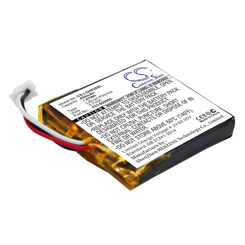 Replacement Battery for Logitech H820e – Wireless Headset – 450mAh / 3.7V - image 1