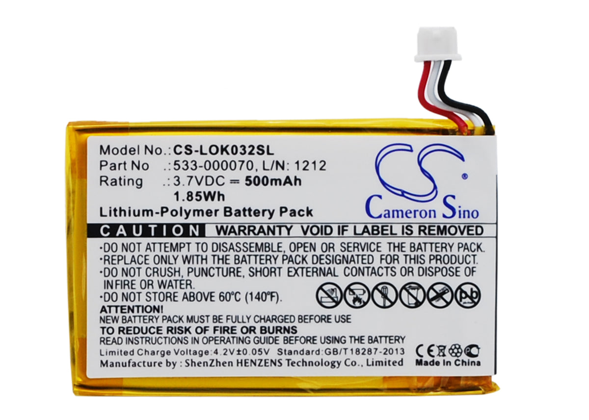 Replacement Battery for Logitech Ultratin Keyboard Cover – Keyboard,Mouse – 500mAh / 3.7V