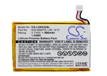 Replacement Battery for Logitech Ultratin Keyboard Cover – Keyboard,Mouse – 500mAh / 3.7V