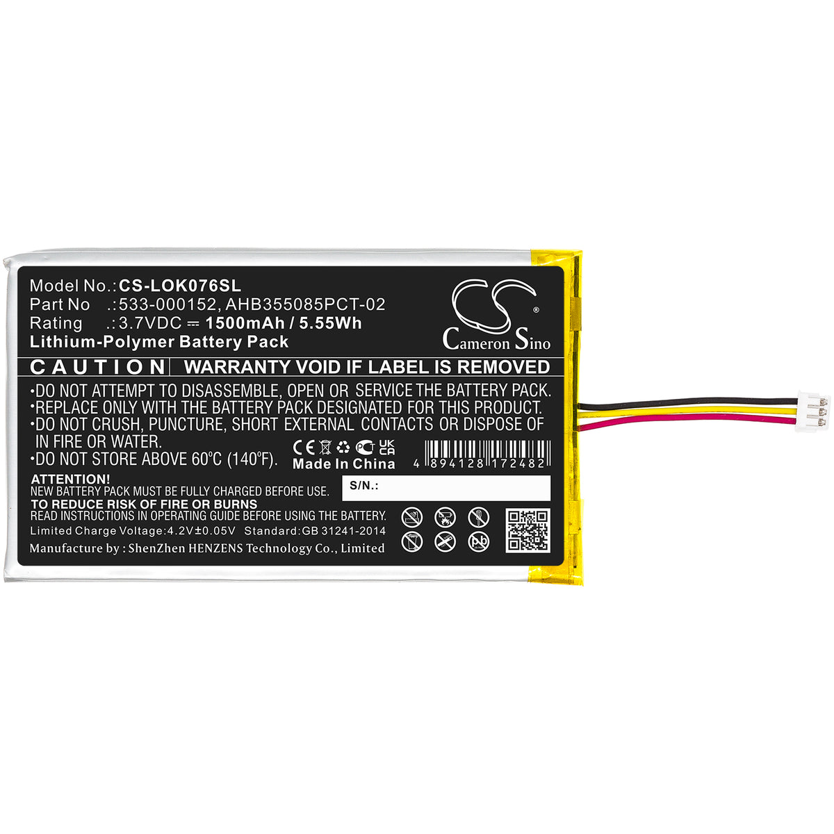 Replacement Battery for Logitech G913 – Keyboard,Mouse – 1500mAh / 3.7V
