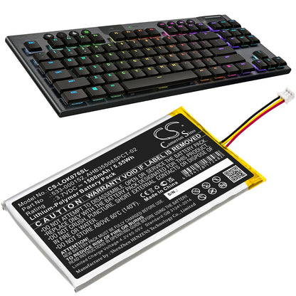 Replacement Battery for Logitech G913 – Keyboard,Mouse – 1500mAh / 3.7V