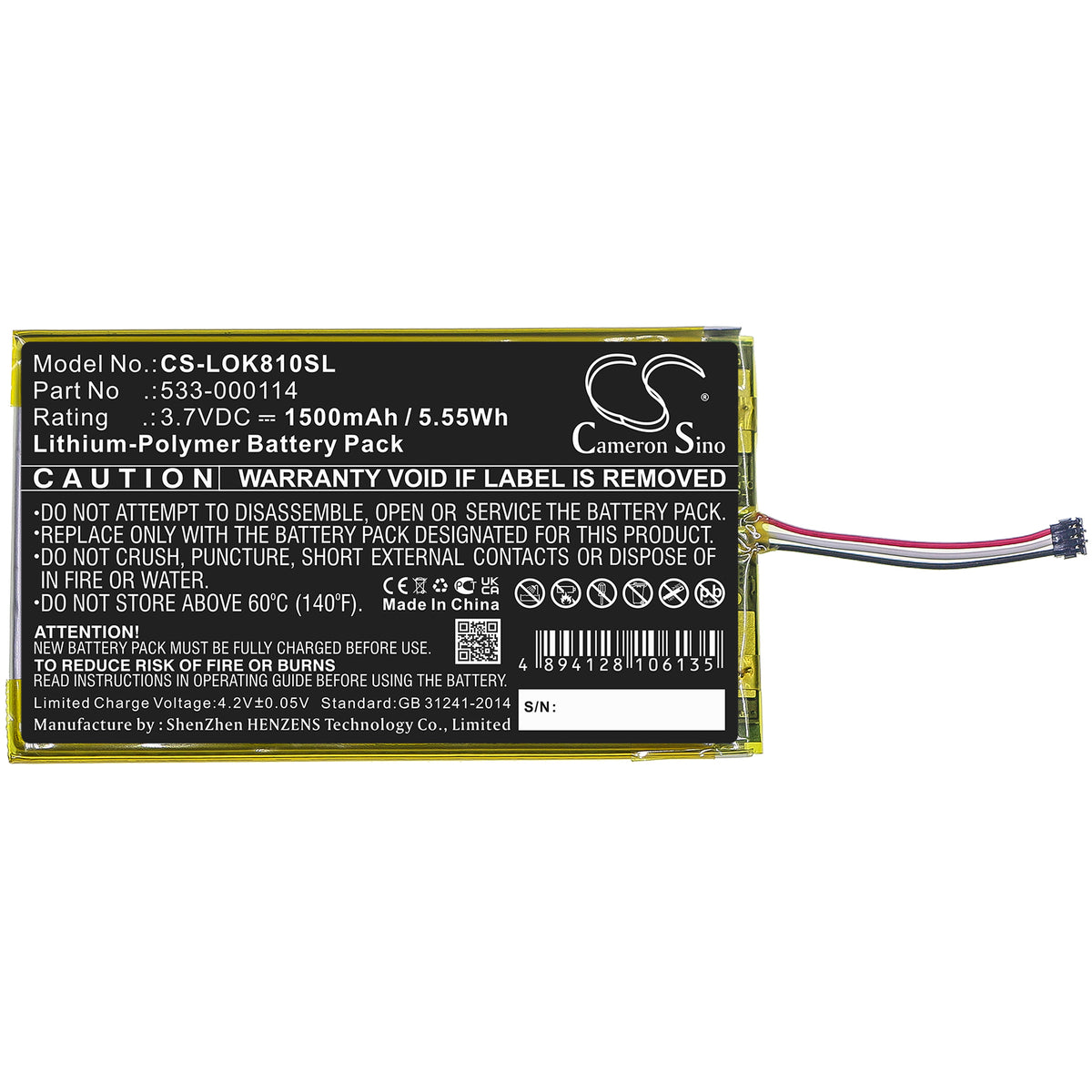 Replacement Battery for Logitech IIIuminated Keyboard K810 – Keyboard,Mouse – 1500mAh / 3.7V