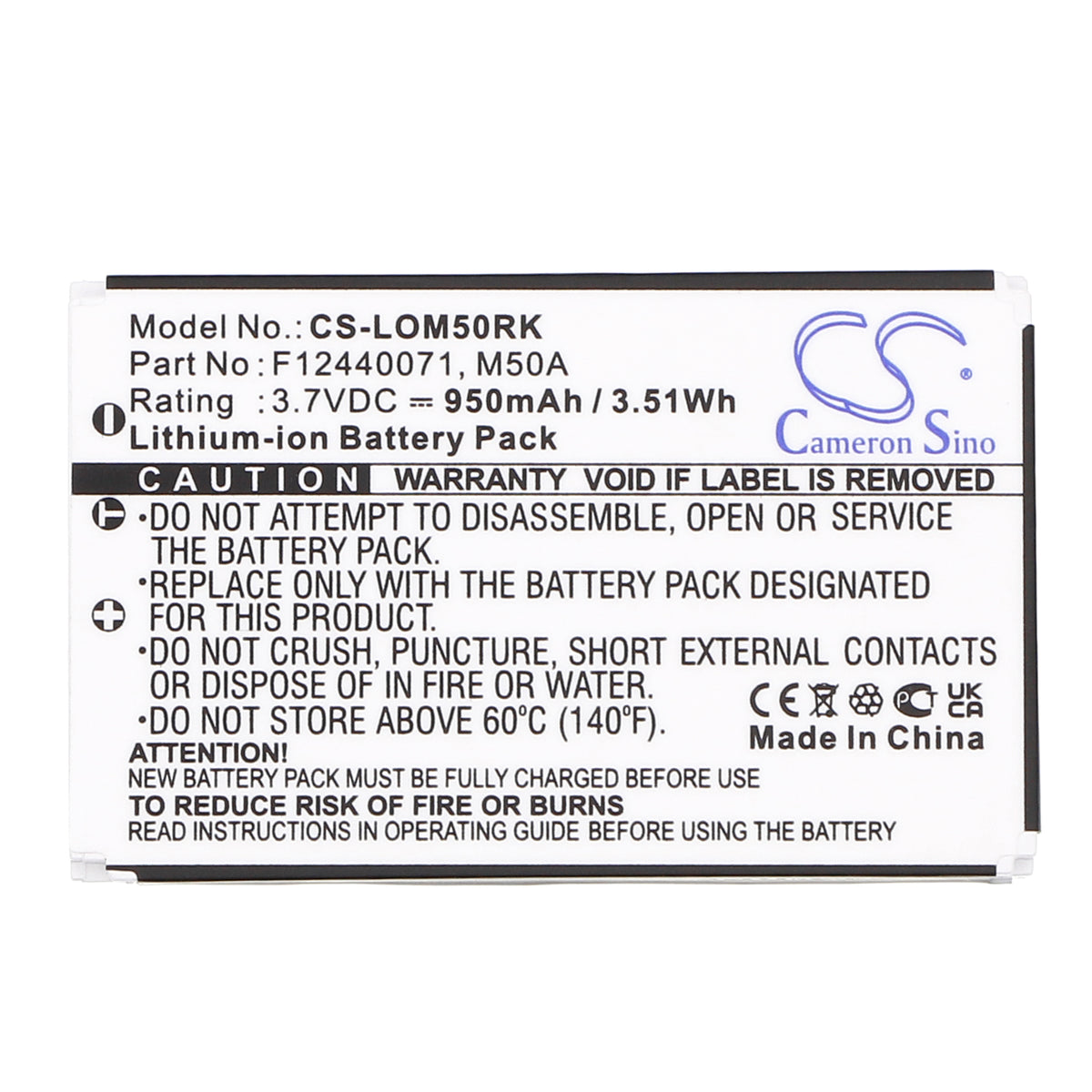 Replacement Battery for Logitech diNovo Edge – Keyboard,Mouse – 950mAh / 3.7V