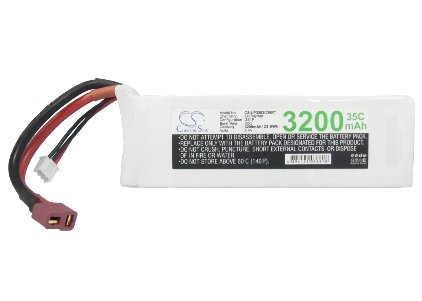 Replacement Battery for RC  CS-LP3202C35RT – Heli/Airplane – 3200mAh / 23.68Wh / 7.4V
