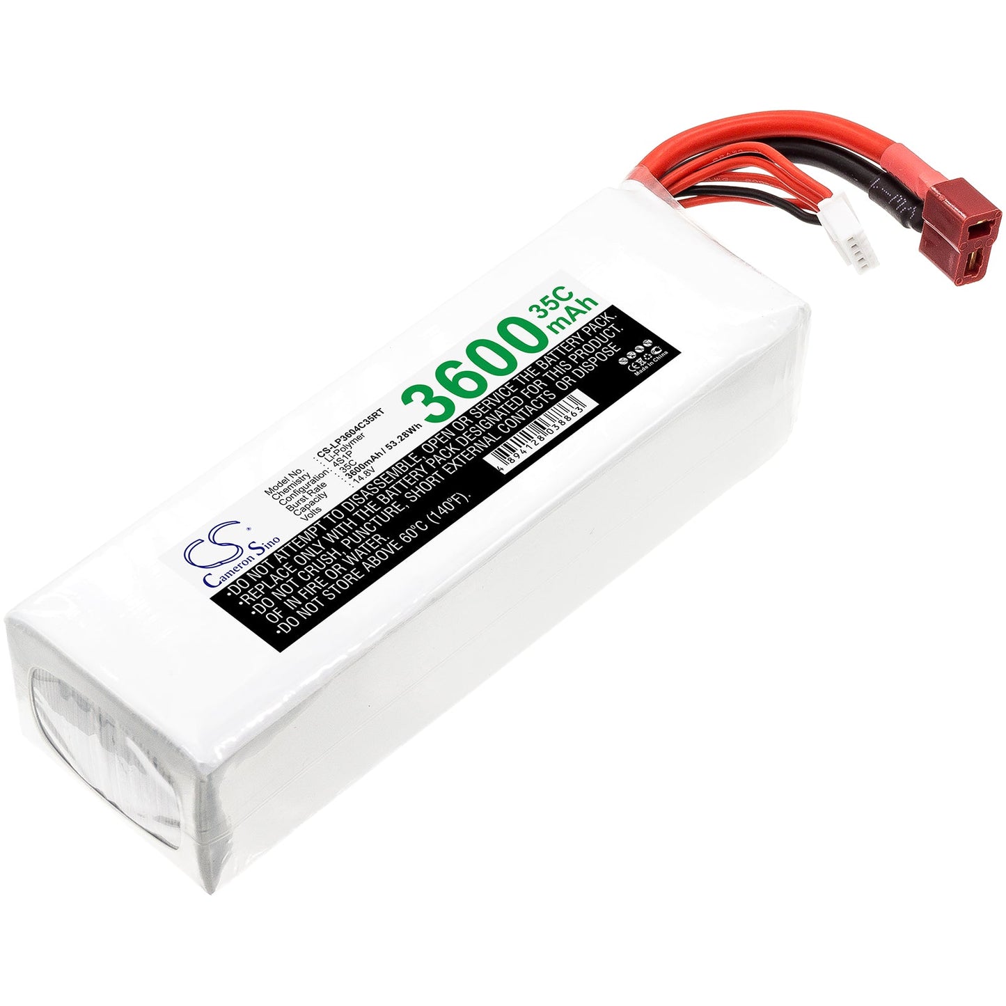 Replacement Battery for RC  CS-LP3604C35RT – Heli/Airplane – 3600mAh / 53.28Wh / 14.8V