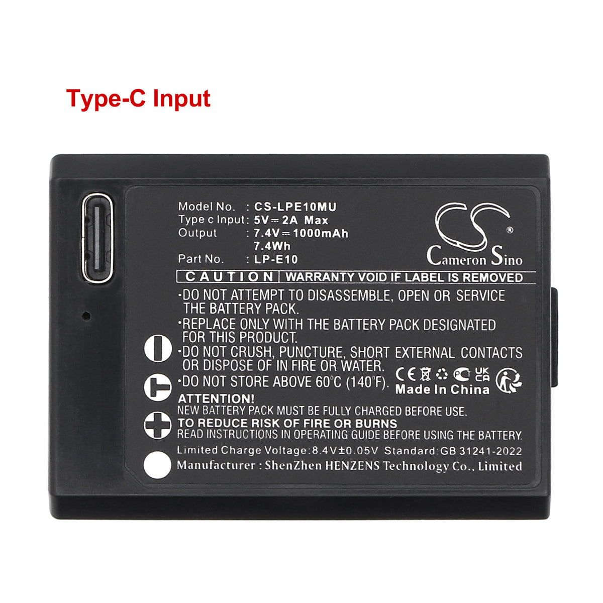 Replacement Battery for Canon EOS 1100D – Camera – 1000mAh / 7.4V