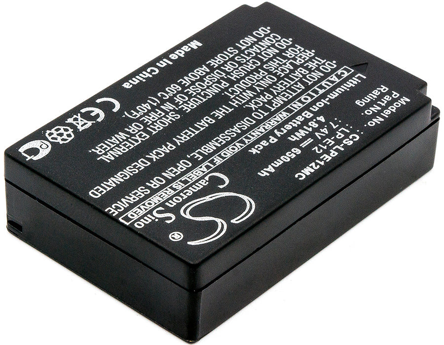 Replacement Battery for Canon  EOS 100D – Camera – 650mAh / 4.81Wh / 7.4V