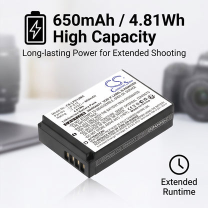 Replacement Battery for Canon EOS 100D – Camera – 650mAh / 7.4V