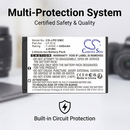 Replacement Battery for Canon EOS 100D – Camera – 650mAh / 7.4V
