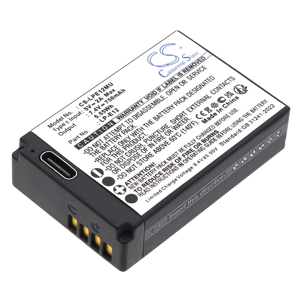 Replacement Battery for Canon EOS 100D – Camera – 750mAh / 7.4V