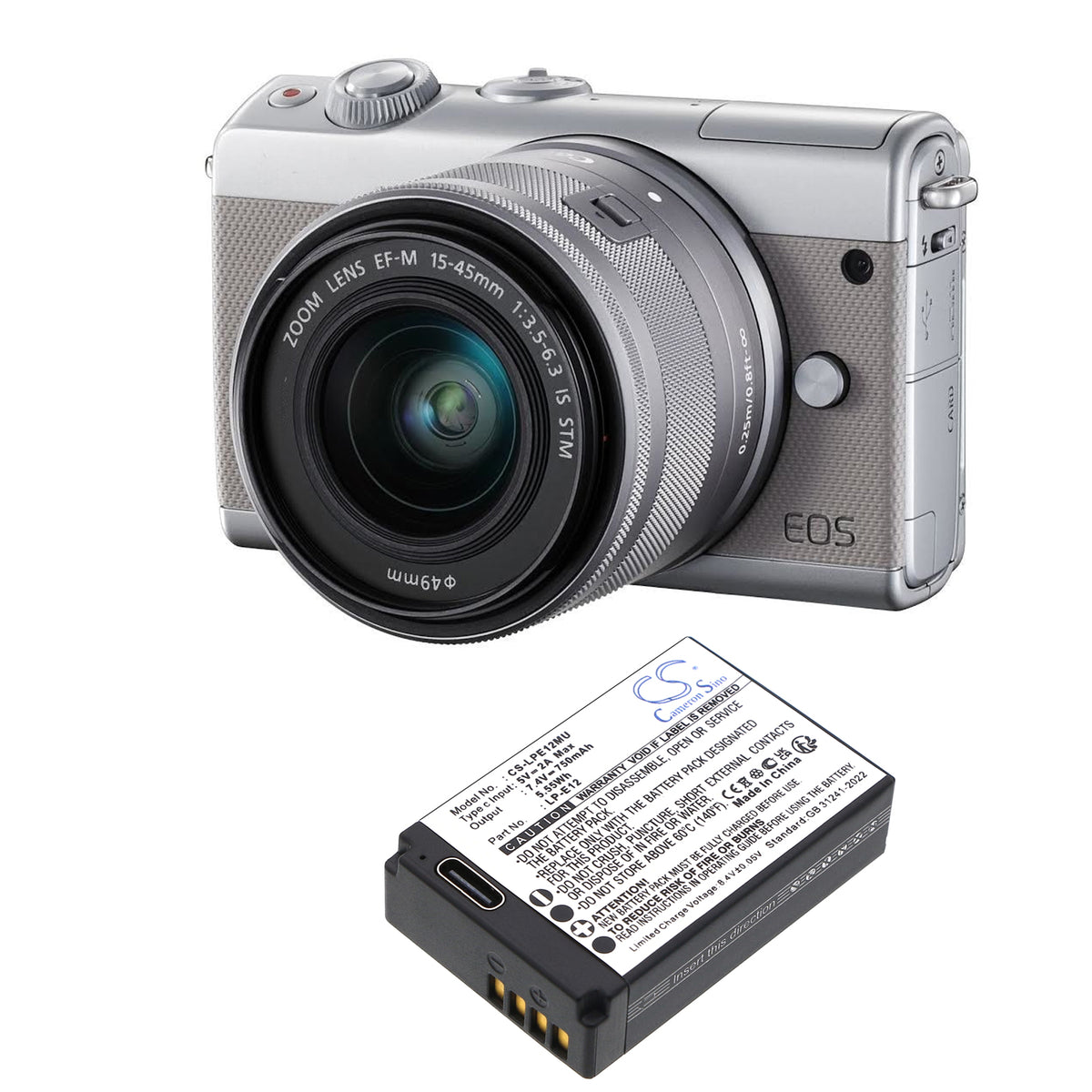 Replacement Battery for Canon EOS 100D – Camera – 750mAh / 7.4V