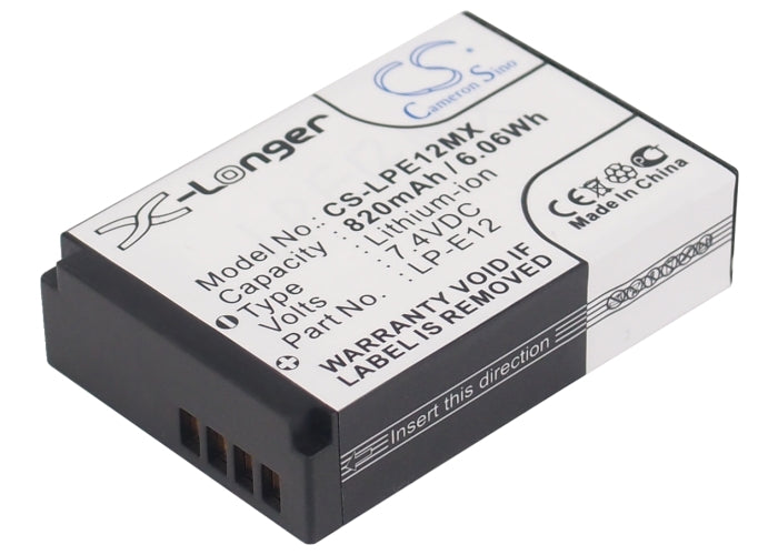 Replacement Battery for Canon  EOS 100D – Camera – 820mAh / 6.07Wh / 7.4V
